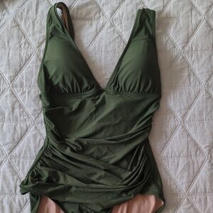 Elegant Olive Green Women's Swimsuit
